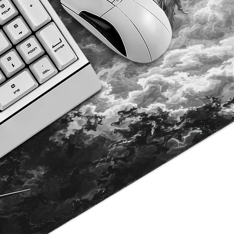 Black And White Angel And Demon Mouse Pad Gaming printon demand HD Large Mousepad XXL Soft Carpet Laptop Desktop Mouse Pad