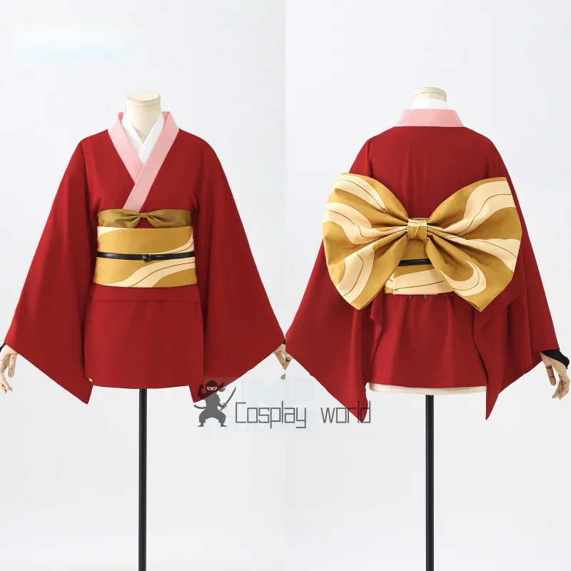 

Gintama Women Dress Cosplay Costume Kagura Red Bow Kimono Outfits Halloween Uniform Full Set Christmas Party Clothes Suit