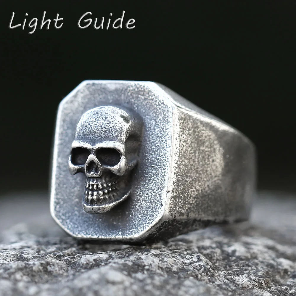 2022 NEW Men's 316L stainless-steel rings Gothic Vintage skull Ring For Men Heavy punk Rock Biker Jewelry Gifts Dropshipping