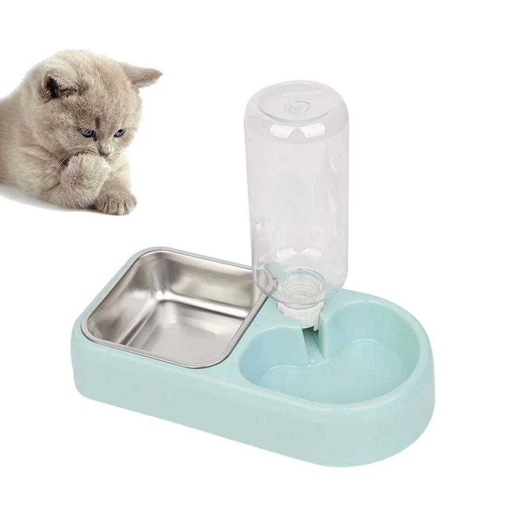 

Pet Water Feeder Blue Double Bowl Automatic Dog Cat Drinking Tool High-Density Safe Feeding Bowl For Home Pet Shop Puppy