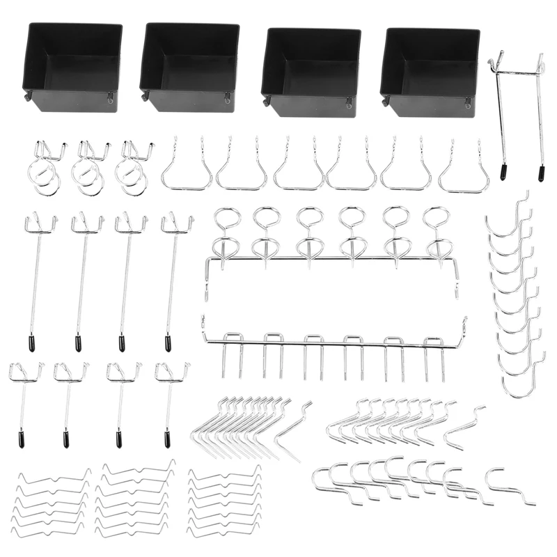 

Hot 80 Piece Pegboard Hooks Assortment With Pegboard Bins, Peg Locks, For Organizing Various Tools For Kitchen Craft Room