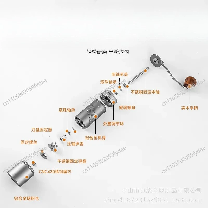 New Coffee Grinder, External Adjustment Scale Coffee Bean Hand Grinder, Steel Core Outdoor Camping Hand Grinder