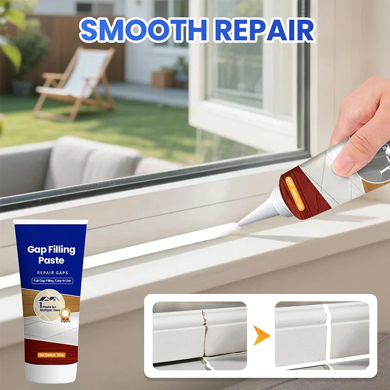 100 جرام وكيل إصلاح فجوة البلاط قوي مقاوم للماء سيراميك الجص الكراك ملء حوض الاستحمام تحديد إصلاح الغراء حمام المنزل السد