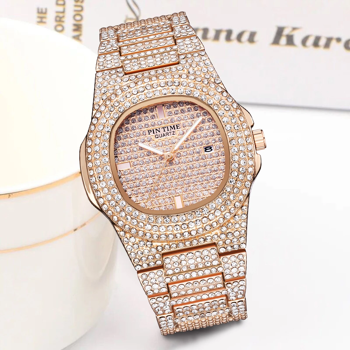 Droshipping Quartz Watches For Men Luxury Diamond Men's Watch Fashion Hip Hop Hand Clock Men Watches with Diamonds Wrist Watch