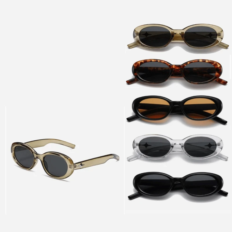 2 Stück Neue Ovale Sonnenbrillen für Damen Vintage Marke Retro Schwarz Weiß Sonnenbrillen Klassische Schattierungen für Frauen UV400
