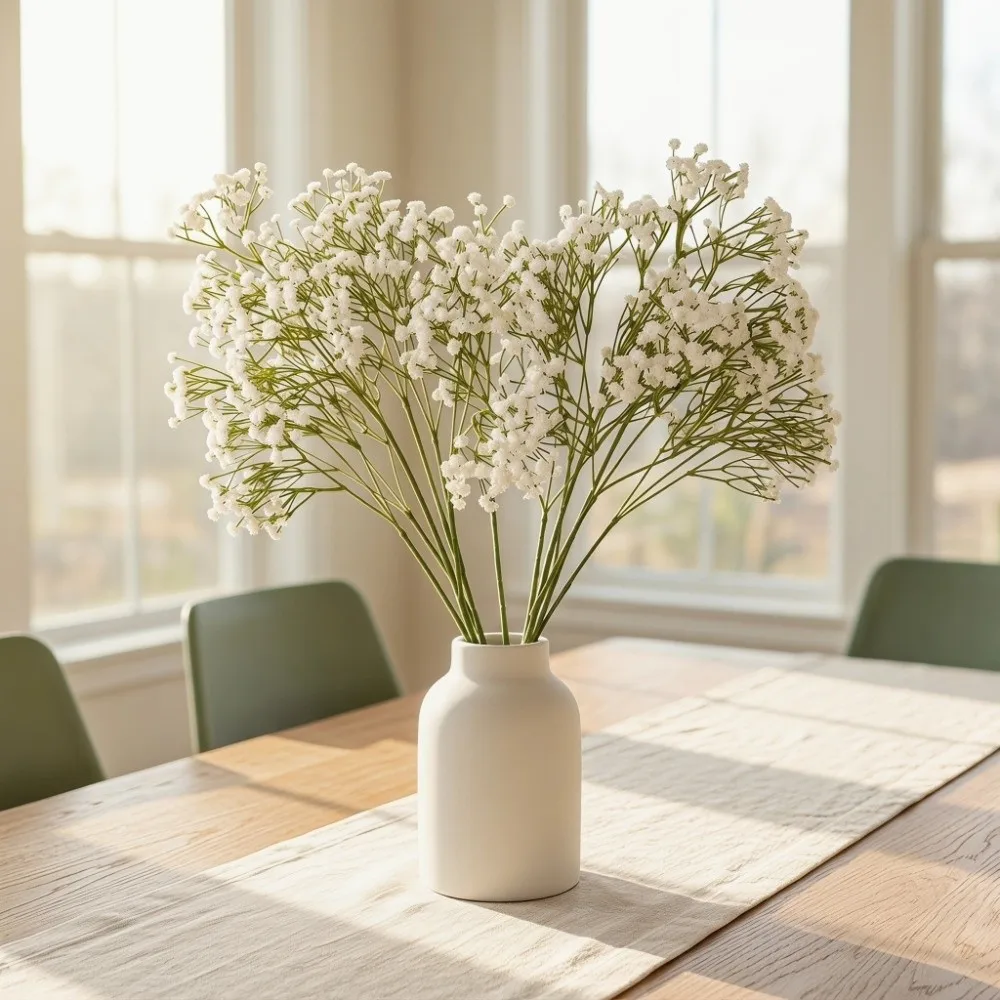 Real Touch Artificial Gypsophila Flower Branch Elegant Handmade Simulation Gypsophila Flower White Plastic Fake Flowers - view 3