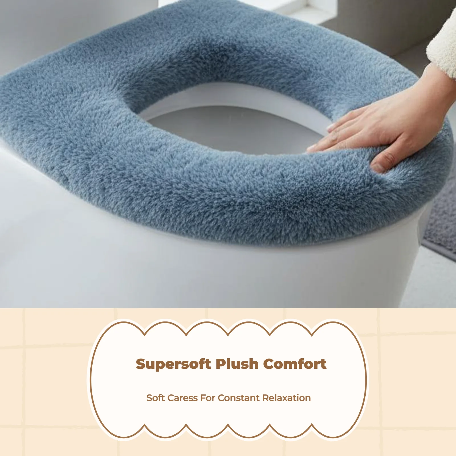 Plush Toilet Seat Cover, Thick, Warm, Soft, Home
