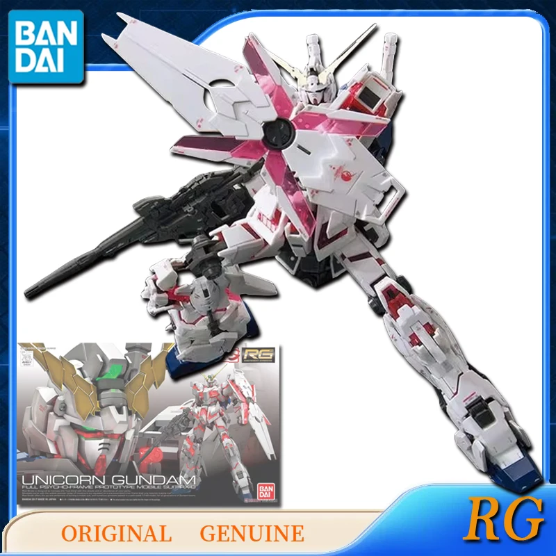 Bandai ต้นฉบับแท้ RG ยูนิคอร์นหุ้มเกราะเต็มรูปแบบของเล่น Action FIGURE Anime สำหรับเด็กหญิงเด็กชายเด็กของขวัญโมเดลเครื่องประดับ