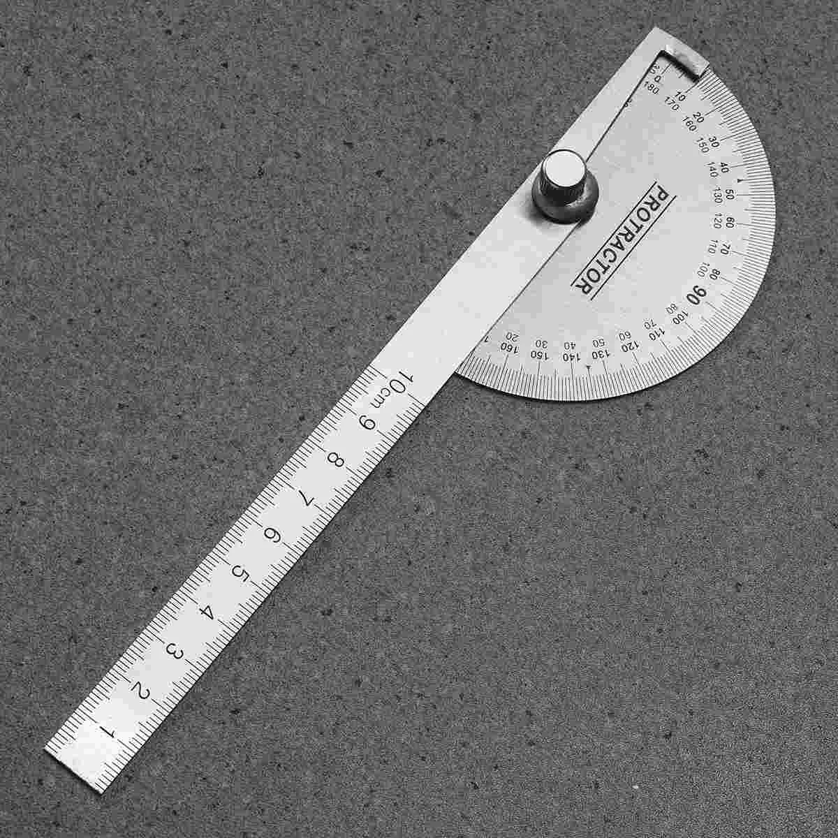 2pcs 100mm Multifuctional Stainless Steel 180 Degree Protractor Round Head Angle Finder Ruler Swing Arm Protractor Measuring Too