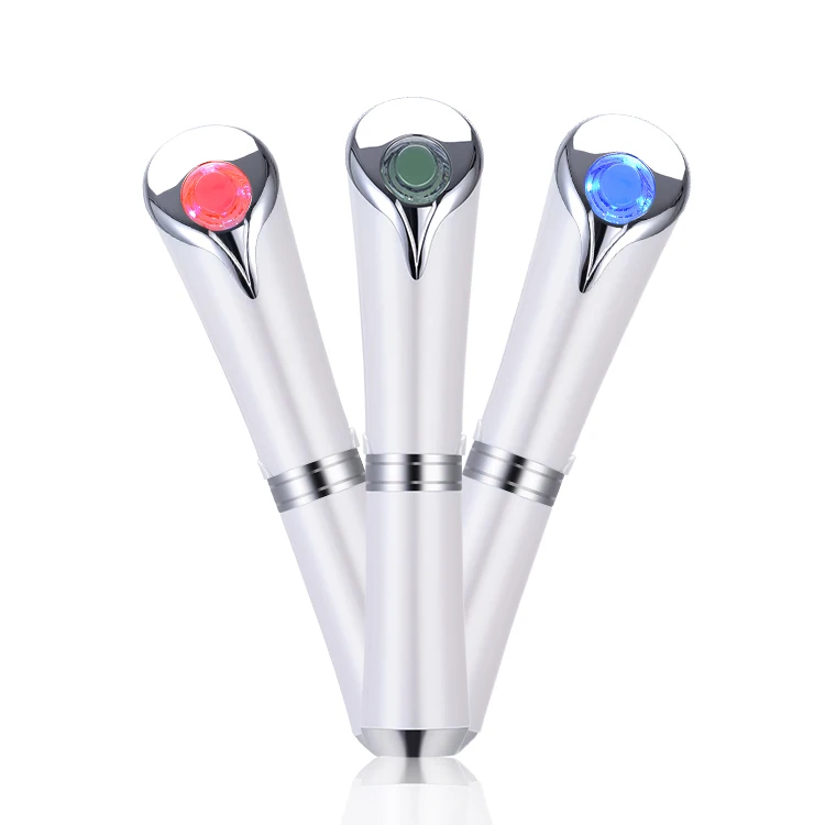 การออกแบบใหม่ล่าสุด Mini นวดผิวหน้าความงามต่อต้านริ้วรอย Wand ความร้อนสีฟ้าสีแดง Treatment Eye Massage ปากกาอุปกรณ์