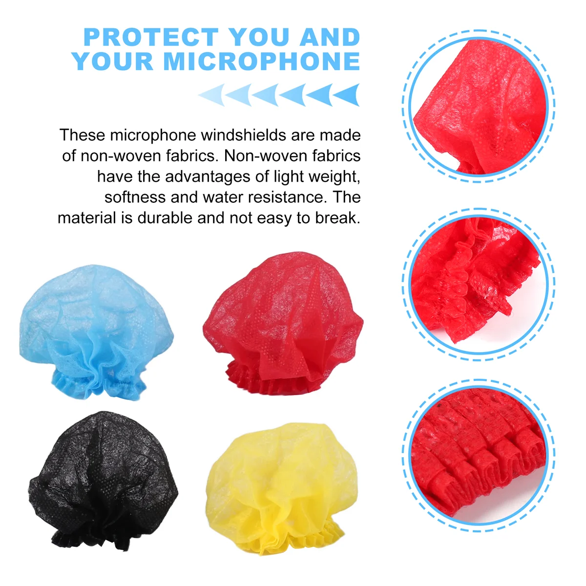 120 قطعة من الزجاج الأمامي الصحي للميكروفون للاستعمال مرة واحدة، غطاء ميكروفون محمول، لغرفة تسجيل الكاريوكي، مقابلة الأخبار، وما إلى ذلك