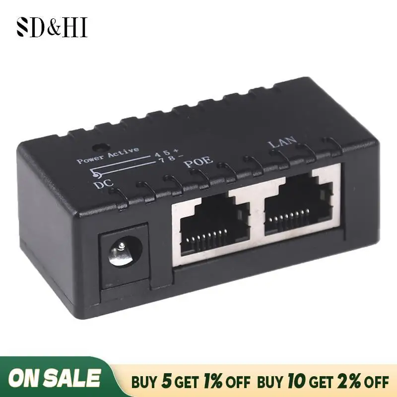 10/100/1000Mbps 12-52V Gigabit Power Over Ethernet Passive PoE Injector Splitter For IP Camera POE Adapter Module Accessories