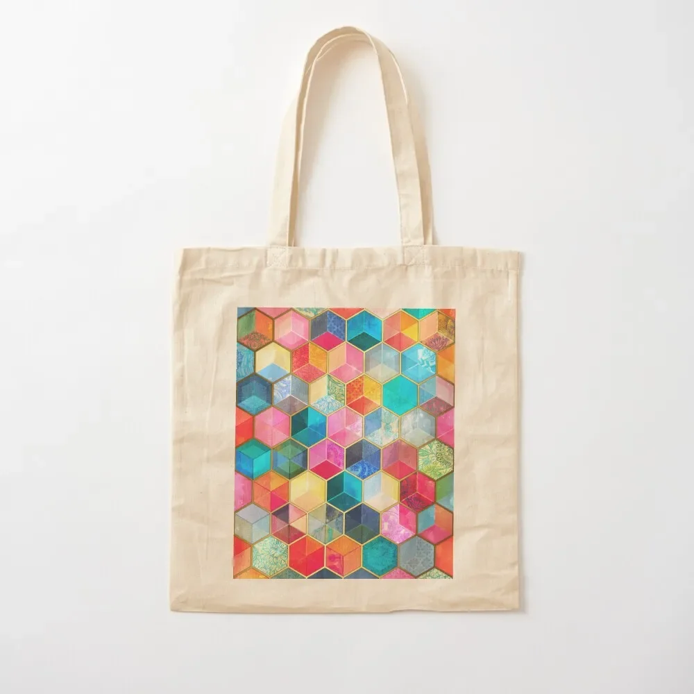 

Crystal Bohemian Honeycomb Cubes - colorful hexagon pattern Tote Bag sac pour femme Fabric bag Tote Bag