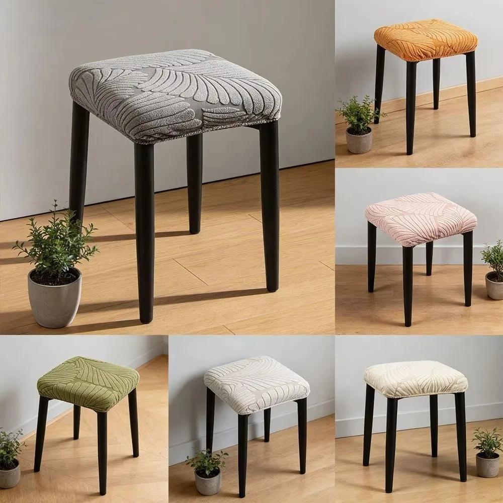 1Pc New Washable Chair Seat Cover Removable Soft Seat Cushion Covers Elastic Square Stool Case Dining Chair