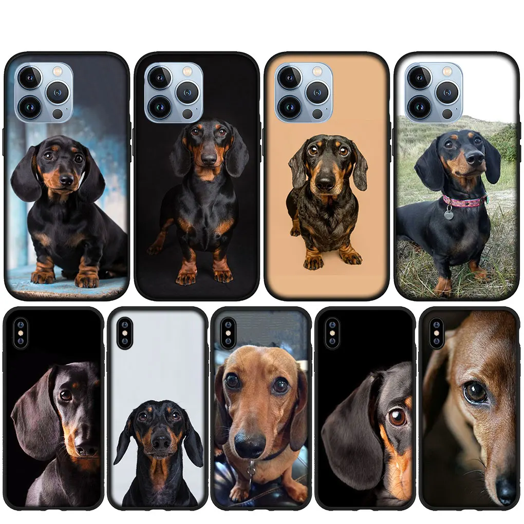 Dachshund Dog Cover Phone Casing for iPhone 14 13 12 Mini 11 Pro X XR XS Max 6 7 8 6S Plus + SE Soft Case