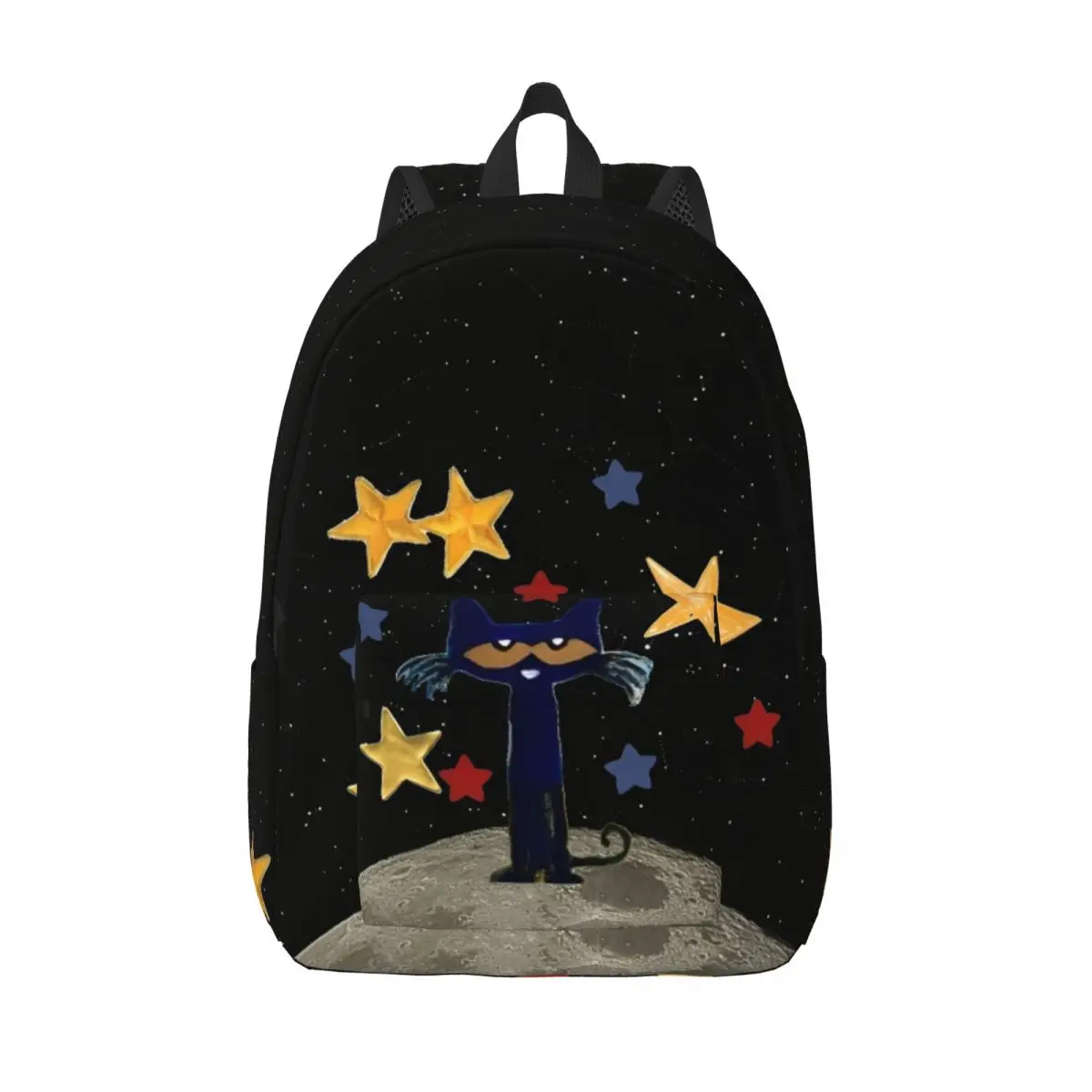 Pete The Cat Stars Comic Cool Backpack Outdoor High School Business Cartoon Cute Daypack for Men Women Laptop Shoulder Bag