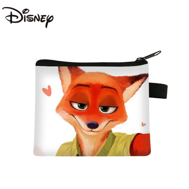 MINISO Disney Zootopia Coin Purse Cute Cartoon Mini Key Coin Card Holder Polyester Kids Wallet Student Wallet