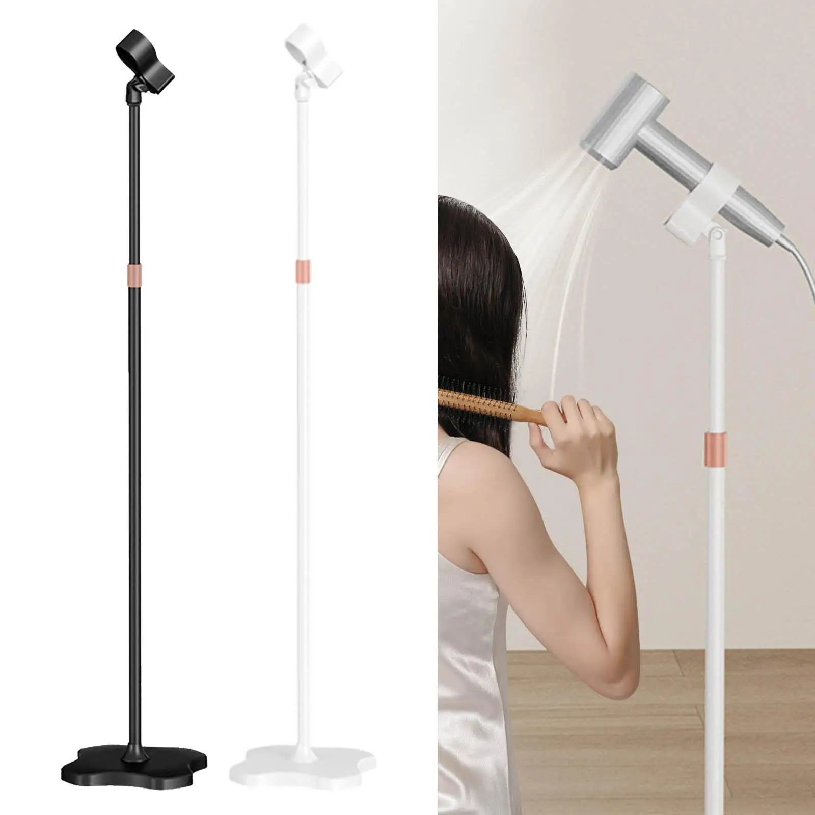 

Подставка для фена с регулировкой высоты и угла наклона, компактная, для использования без рук, для ухода за животными, ванной комнаты, макияжа, салона, дома