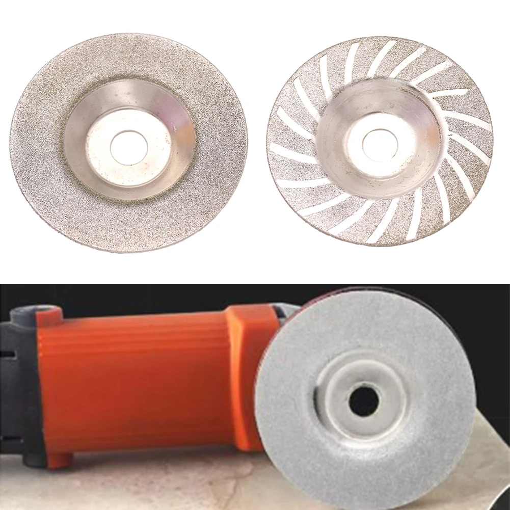 Disco de molienda con revestimiento de diamante, muela de disco de vuelta plana para amoladora angular, afilador de porcelana de vidrio grueso, 4 pulgadas, 80 granos, 1 ud.