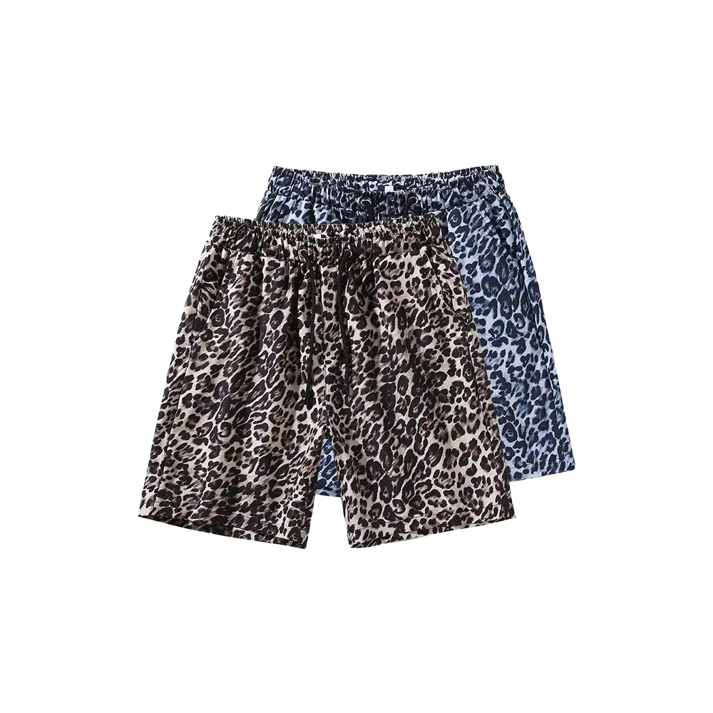Hot-selling Fashion Trend Leopard Print 3D Printed Men's Shorts Summer Outdoor Casual Street Breathable Quick-drying Shorts Moto