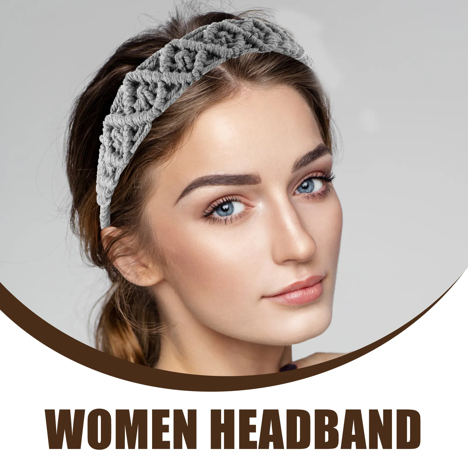 

Women Bohemian Crochet Hairband Knitted Soft Lightweight Hair Band Daily Wear Party Head Wrap Hair Accessory