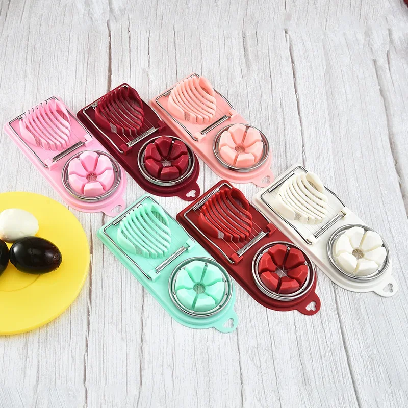 1PC 스테인레스 스틸 계란 커터 계란 슬라이서 다기능 과일 야채 절단 주방 악세사리 슬라이스 요리 도구