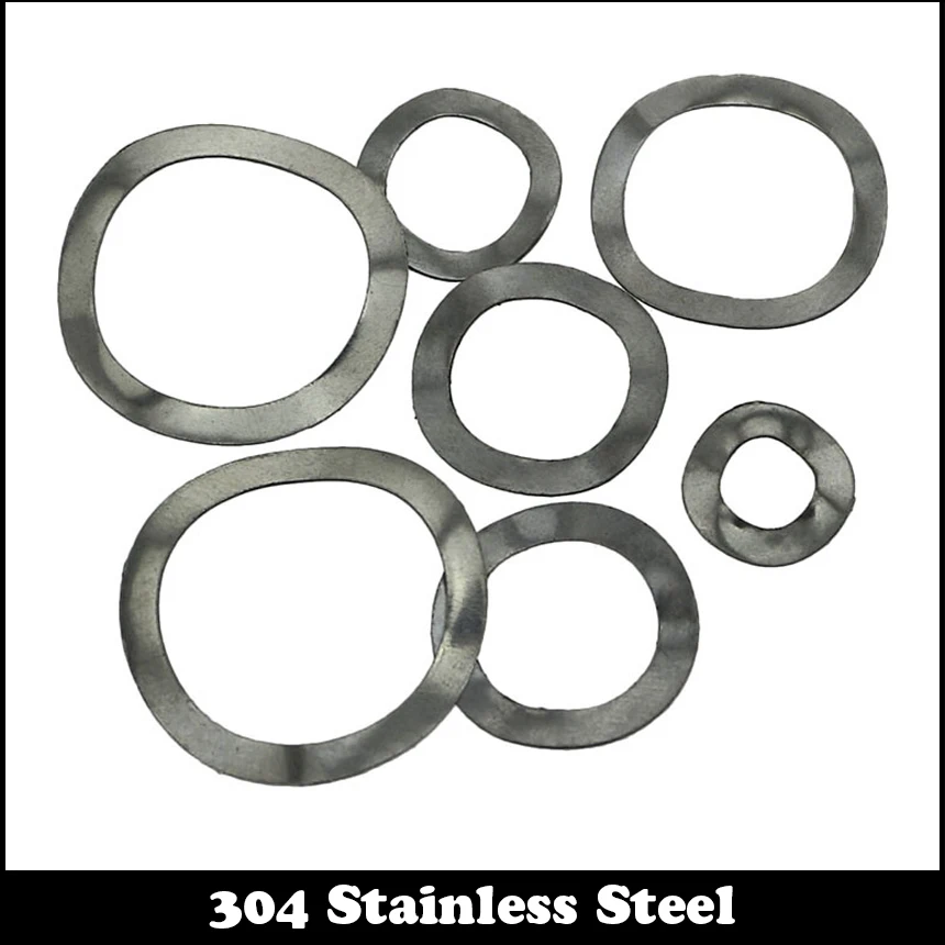 40pcs M10 M10*15*0.3 M10x15x0.3 (ID*OD*Thickness) DIN137B 304 Stainless Steel 304SS Curved Lock Washers Wave Spring Washer