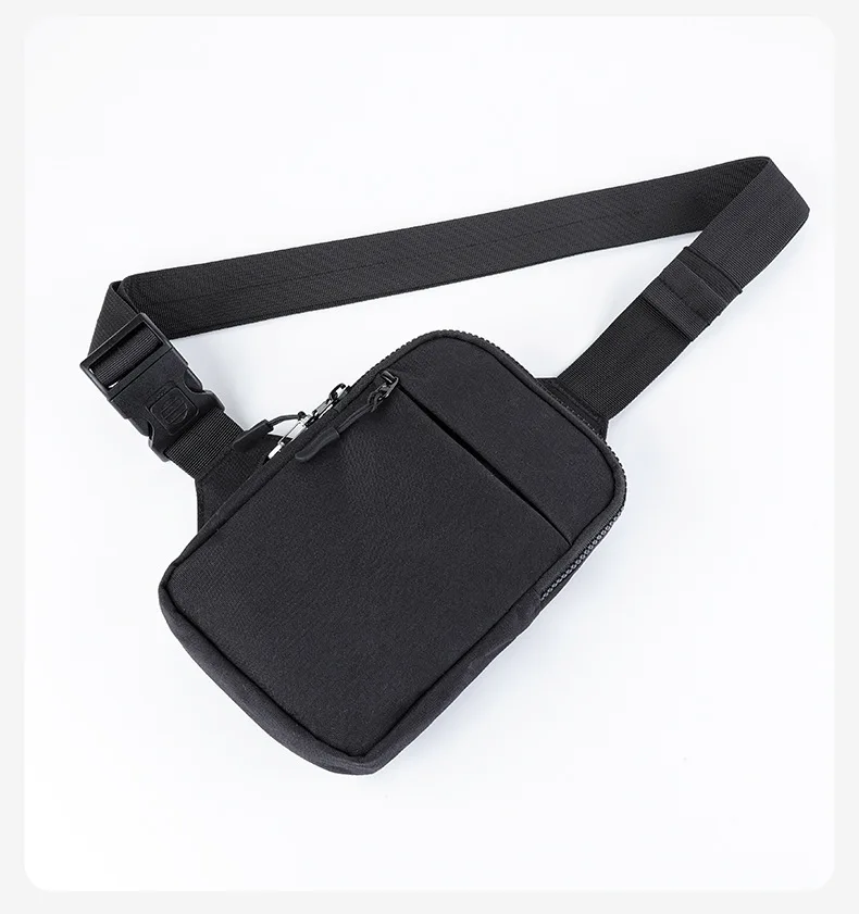 Cross-border New 500D Nylon Sports Crossbody Bag Water-Resistant YKK Zipper Anti-Theft Brush Outdoor Running Front Bag