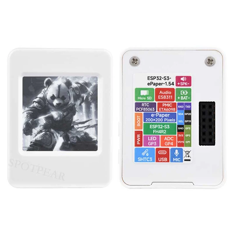 Scheda di sviluppo AIoT e-Paper ESP32-S3 AI da 1,54 pollici per Xiaozhi Deepseek Supporta WiFi BLE