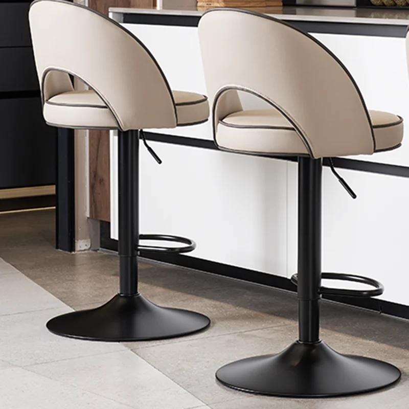 

Minimalistic Lounge Chairs Design High Nordic Black Modern Salon Bar Stools Swivel Comfortable Barkrukken Salon Furniture