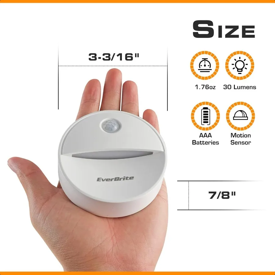 LED Motion Sensor Night Light Automated On Off Cool White Motion Activated LED Night Light for Kitchen Bathroom Stairs Bedroom