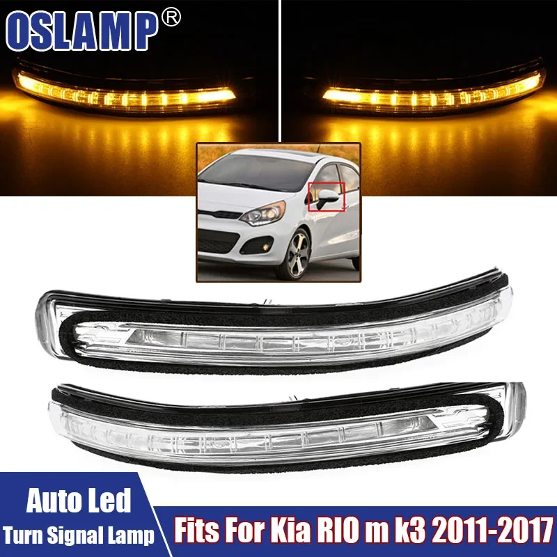 

Car Led Turn Signal Lamps On Both Sides Rearview Mirror Indicator Flashing Lights Fit For Kia RIO m k3 2011-2017 Car Accessories