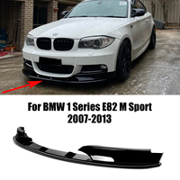 For BMW 1 Series E82 M Sport 2007-2013 Car Front Bumper Lip Splitter Diffuser Spoiler Protector Glossy Black Carbon Fiber Look