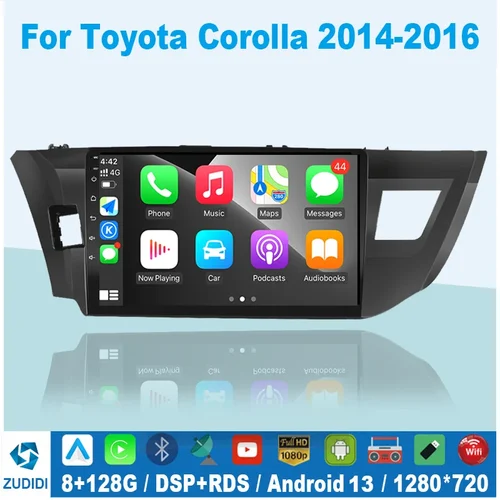 Autoradio Android 13 avec Navigation GPS pour Toyota CorTrustRalink, Lecteur Vidéo, Stéréo, Limitation, 4G, 2Din, 2013, 2014, 2015, 2016