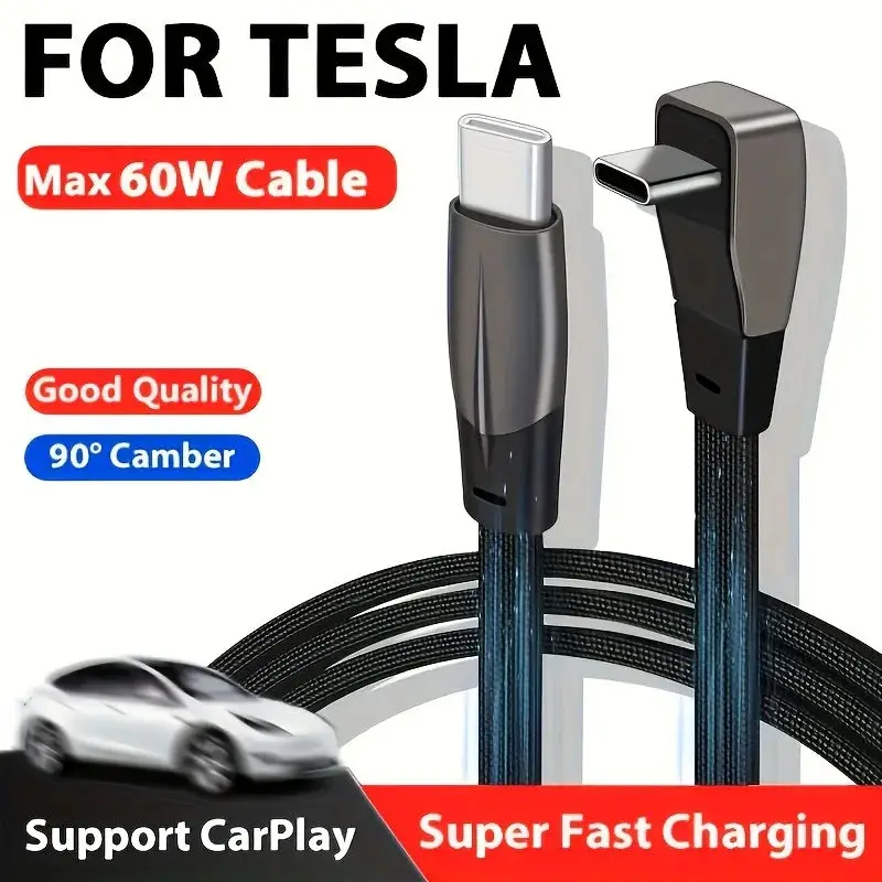 

60w Fast Charging Elbow Cable 1m Cable For Tesla model 3 model Y highland Juniper Pd Charge Accessories Phone Data Charging