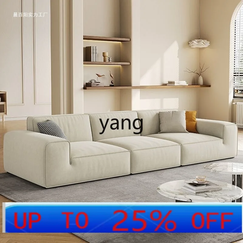 

LMM light luxury big black cow sofa living room small apartment modern straight row chenille fabric sofa