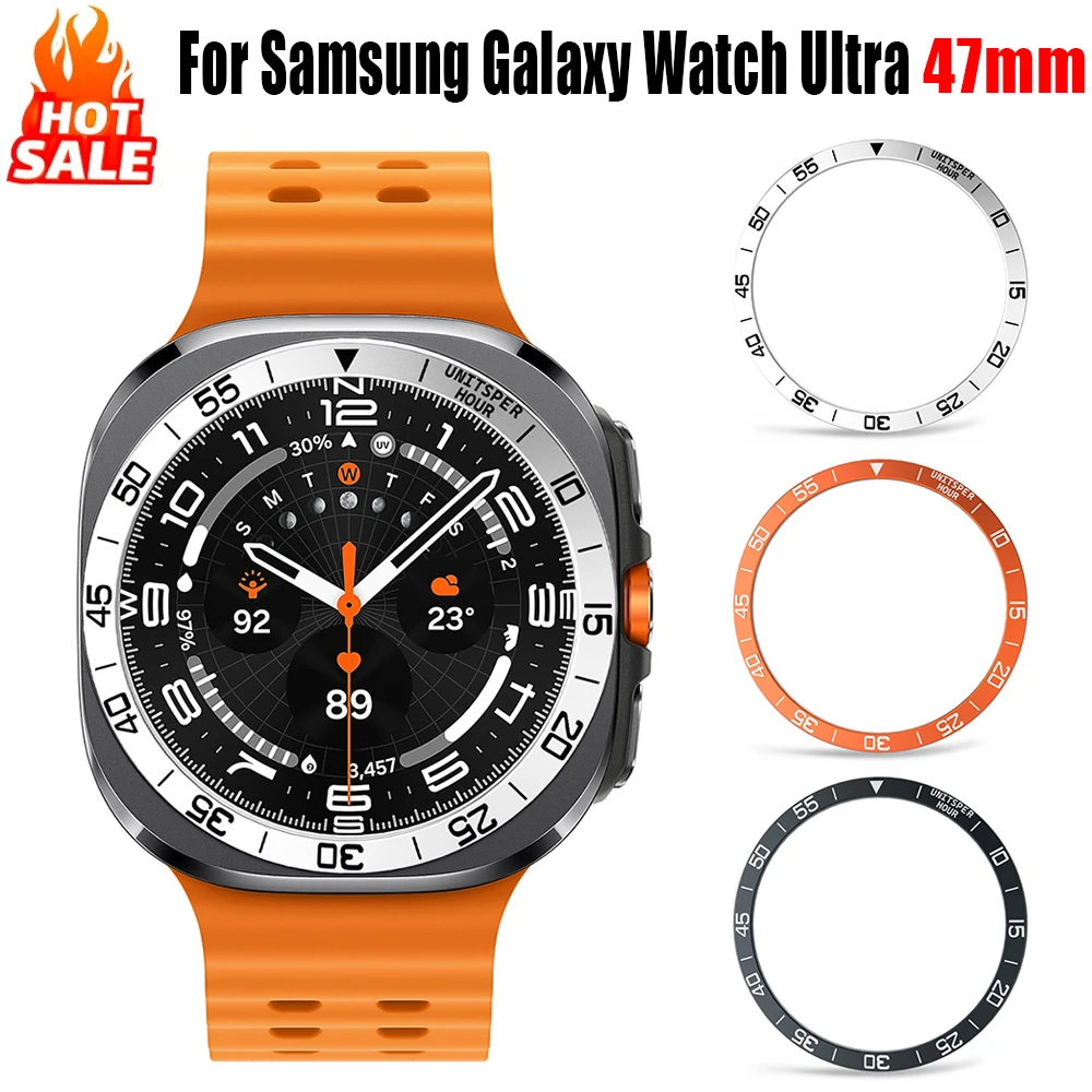 Protector Case Bezel Ring Case for Samsung Galaxy Watch Ultra 7 2025 47mm Time Scale Bezel Metal Steel Frame Case Accessories