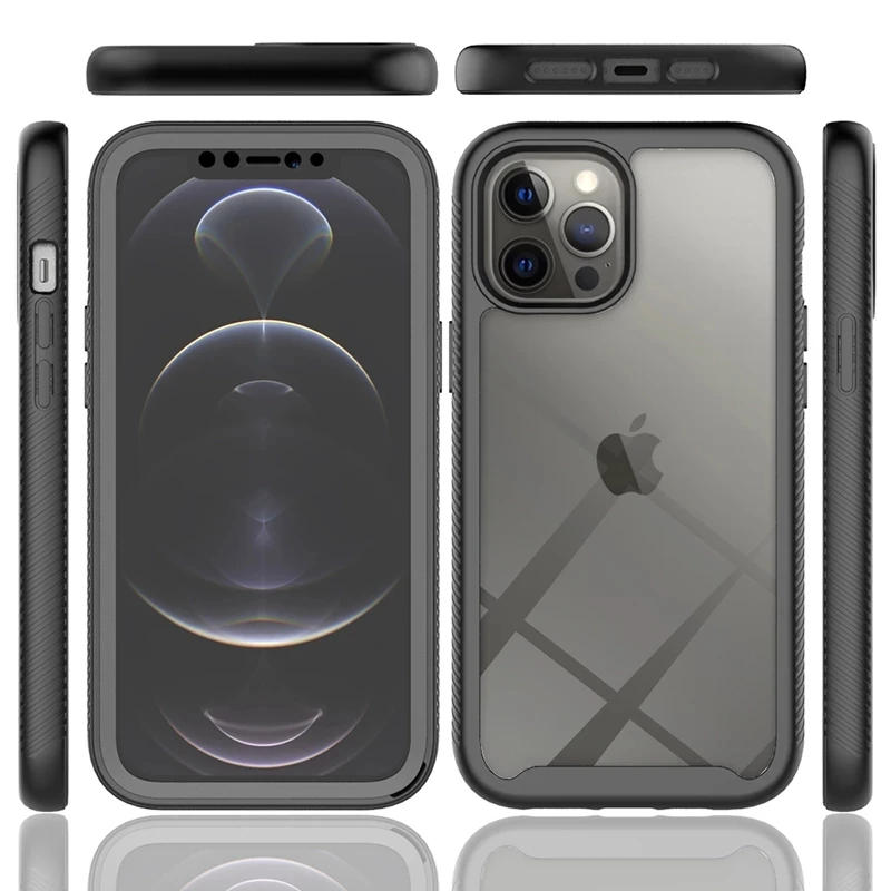 360 Pełna ochrona ekranu Przezroczyste etui na iPhone 15 12 11 13 14 16Pro Max X XSMAX XS XR SE 6 7 8 Plus Wstrząsoodporna osłona — zdjęcie produktu 6