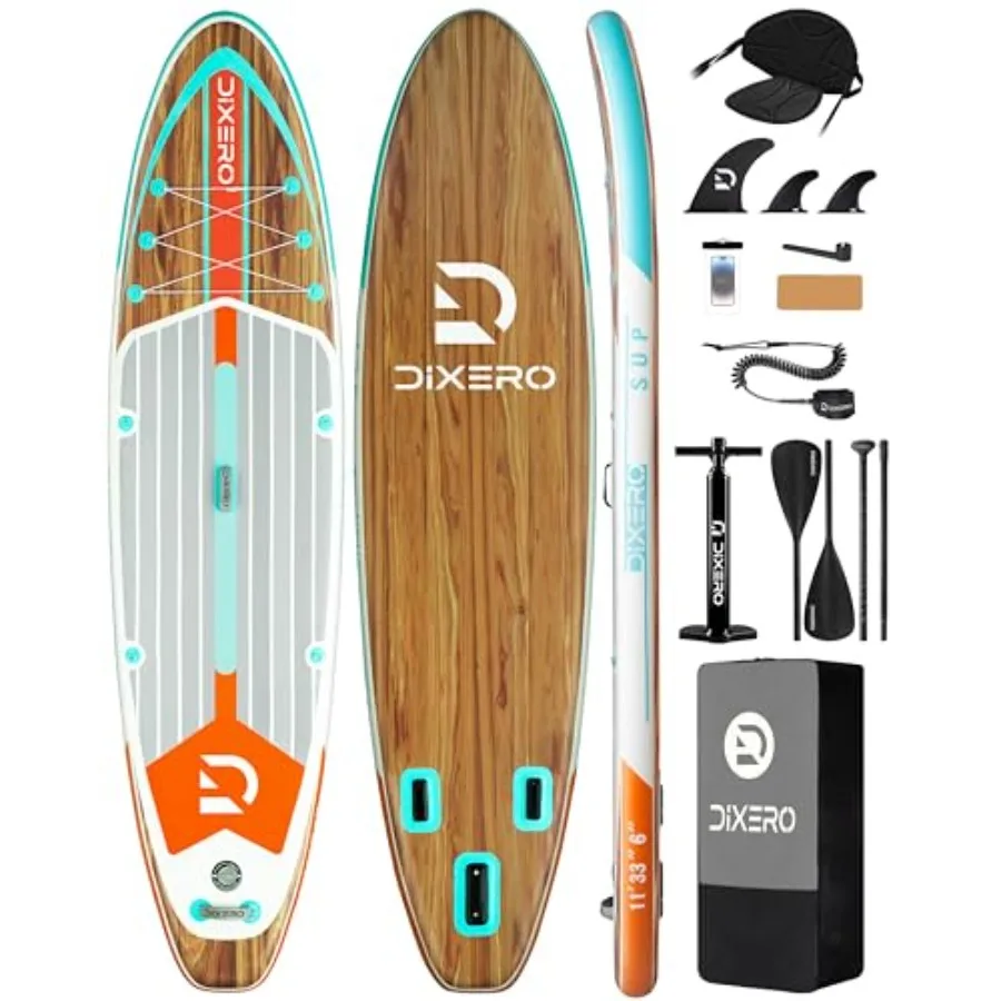 

Надувная доска для сап-серфинга 11'33, особо широкая, для взрослых, с премиальными аксессуарами, сиденьем для каяка и плавучим сиденьем для каяка