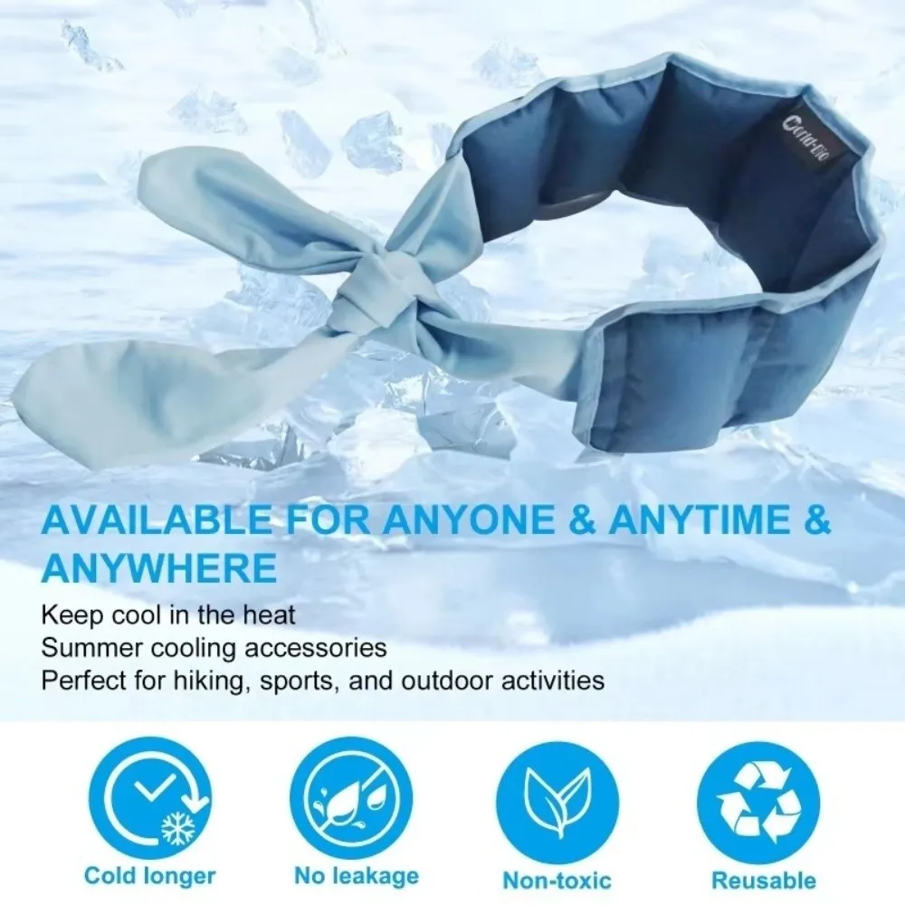 New 35*9cm Ice Scarf Cold Sensation Reusable Cooling Scarf Heat Relief Summer Neck Sports Headscarf Sports Activities
