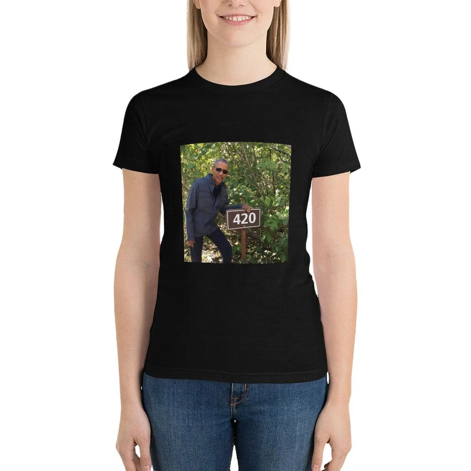 

Obeezy 420 T-Shirt summer top anime clothes T-shirt Women