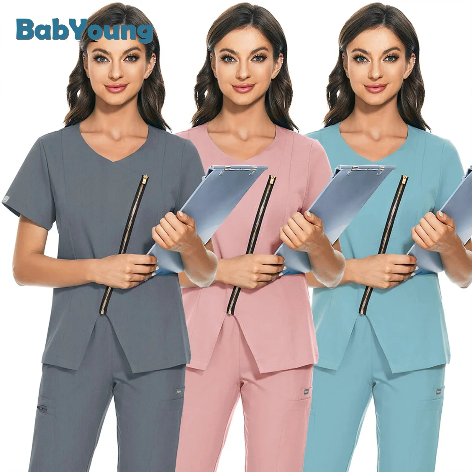 Korean Style Uniform New Medical Surgical Uniforms Breathable Beauty Salon Shirt Pharmacy Hospital Scrubs Tops Doctor Overalls