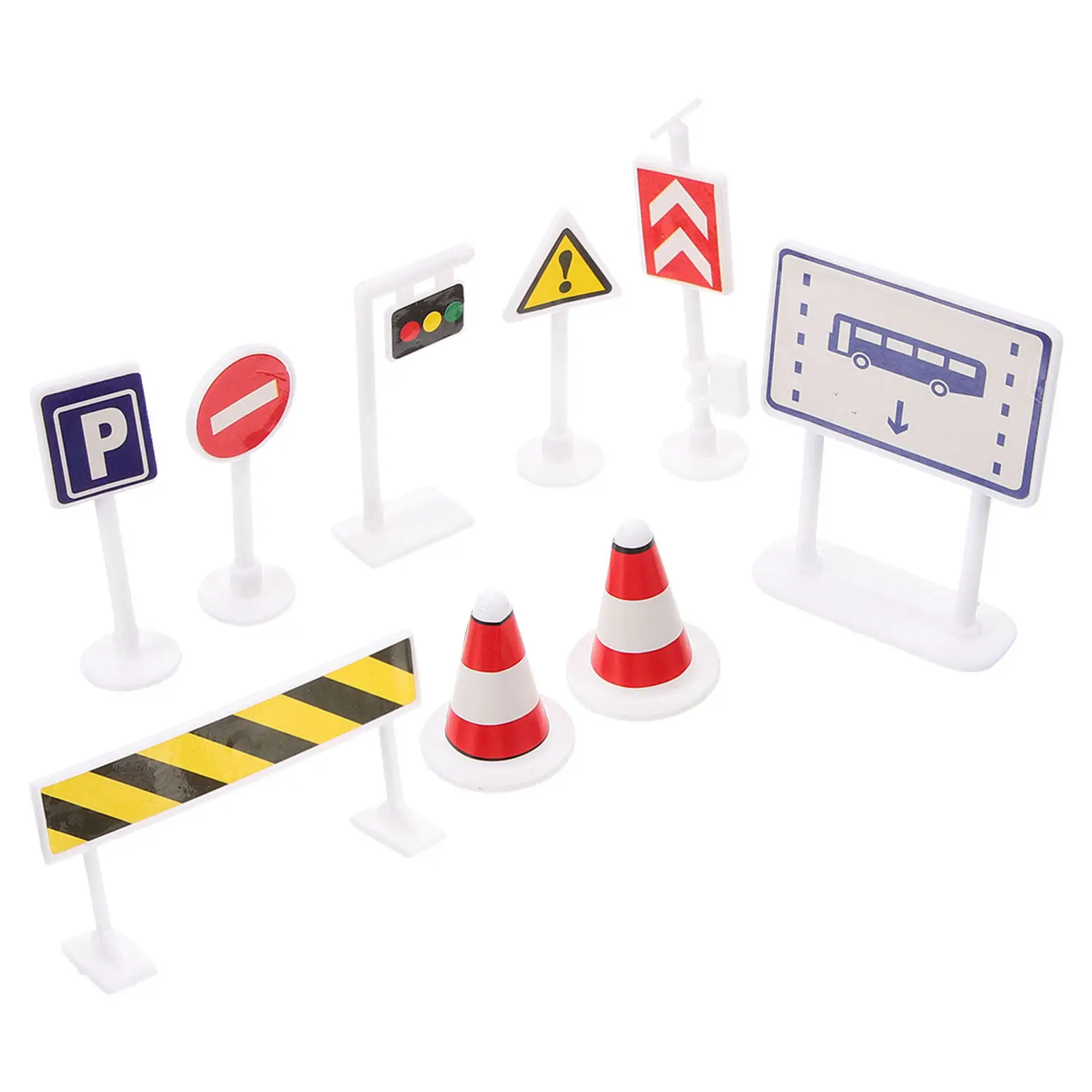 

Набор детских дорожных знаков: реалистичные мини-уличные знаки для раннего обучения, украшение для классной комнаты и песочницы