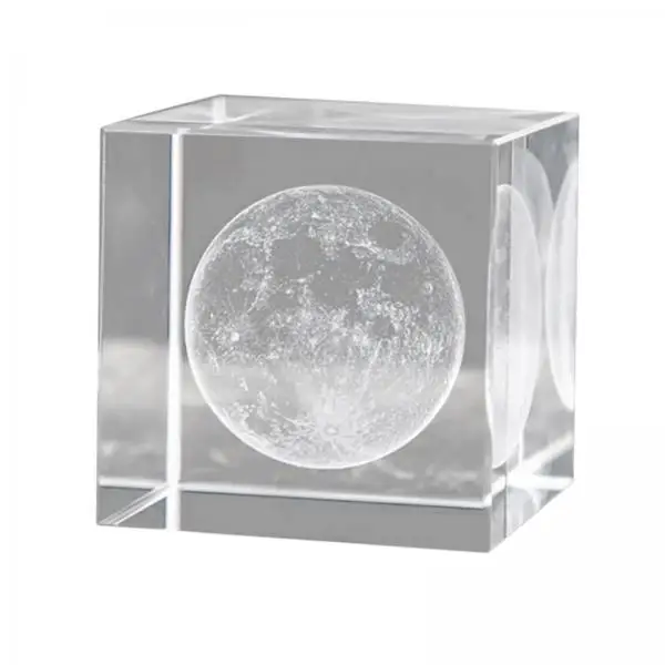 

3x3D Crystal Cube Crafts Weather Sign Cube for Valentine'S Day Decor Moon