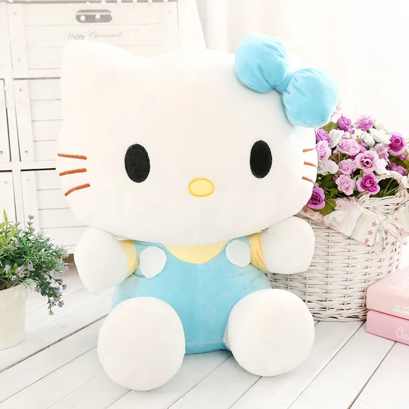 Tamanho grande adorável sanrio pelúcia olá kitty peluche pelúcia kawaii kt plushies olá kitty boneca de pelúcia brinquedo animal ragdoll presente de natal