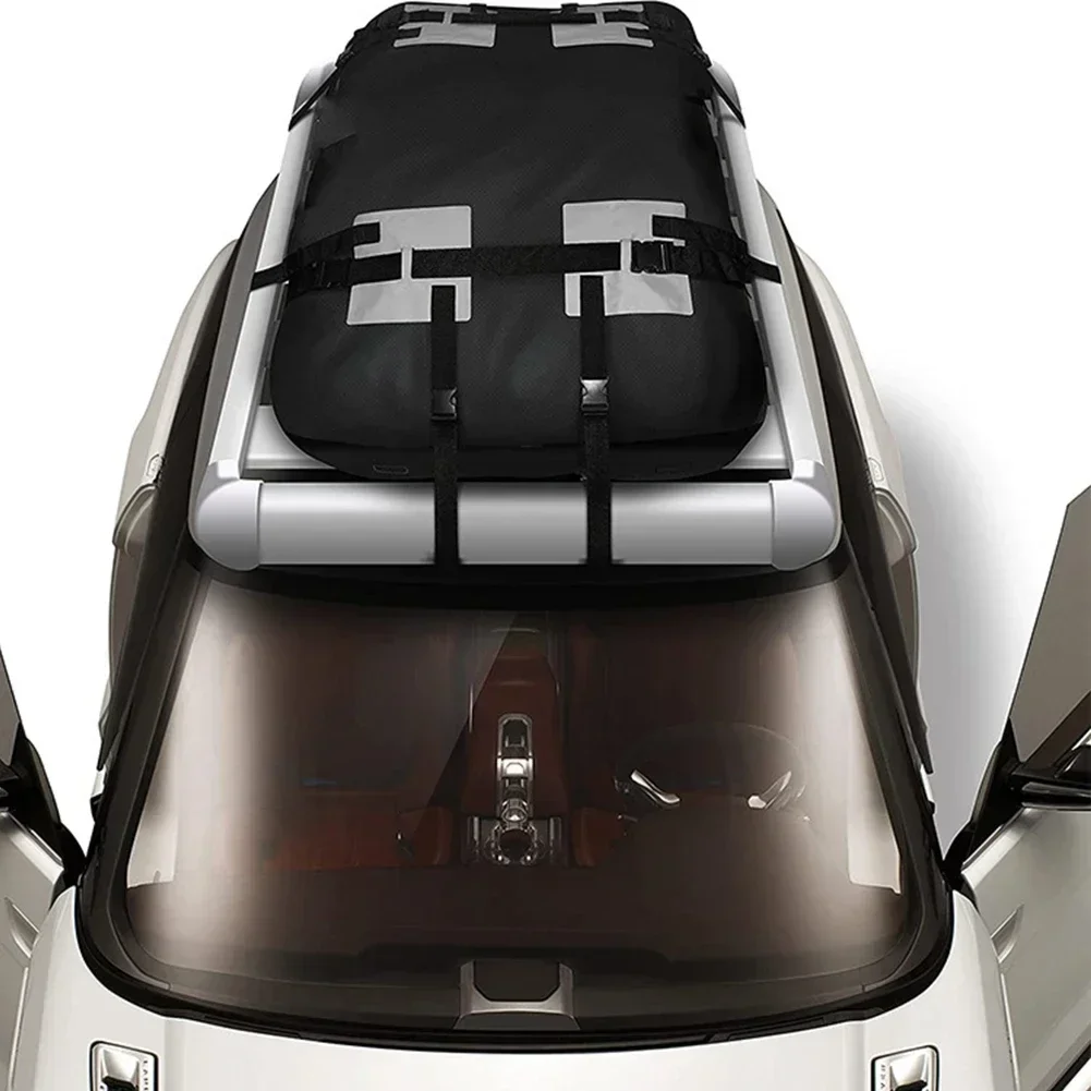 Car Roof Bag 600D Oxford Cloth Roof Rack Cargo Carrier 15 Cubic Feet Foldable Design Car Cargo Roof Bag Waterproof Storager