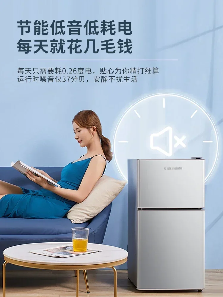 [First-Class Energy Saving and Power Saving] Refrigerator Small Household Mini Double Door Two-Person Dormitory Room Freezing