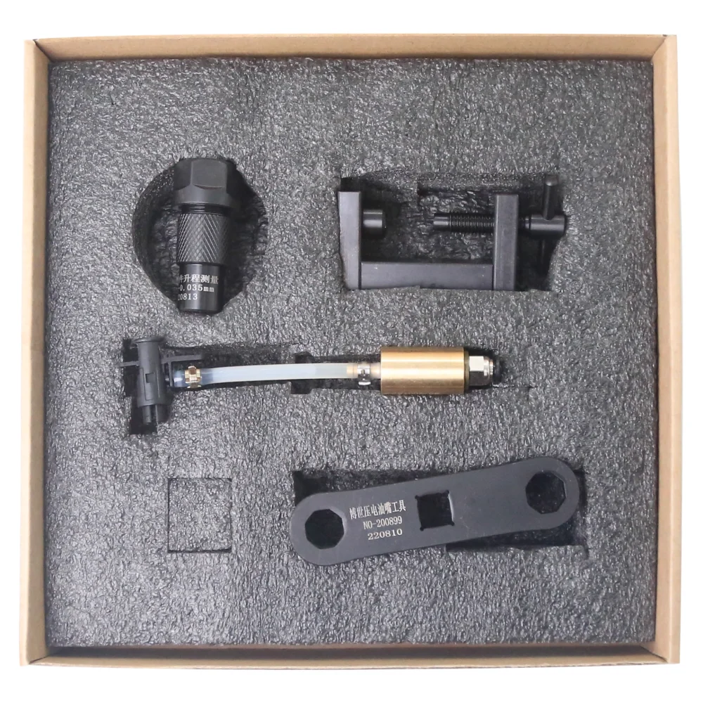 4pcs Piezo Diesel Common Rail Injector 10bars Check Valve Stroke Measurement Disassembly Repair Tool Kit for Bo-sch