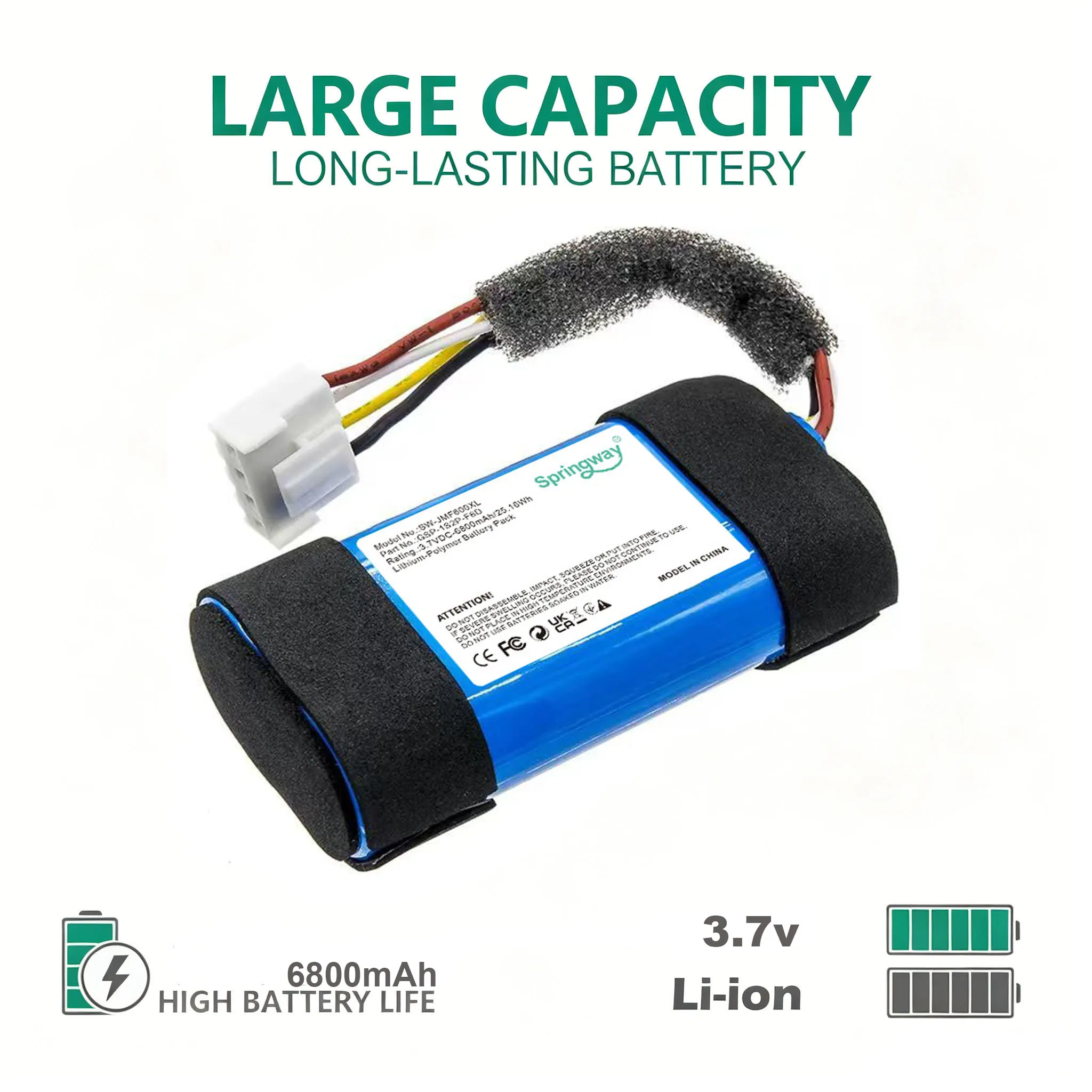 Batería de 3,7 V y 6800mAh para JBL Flip 6, original GSP1S2PF6D, para batería de audio Bluetooth JBL flip 6 flip6 GSP-1S2P-F6D