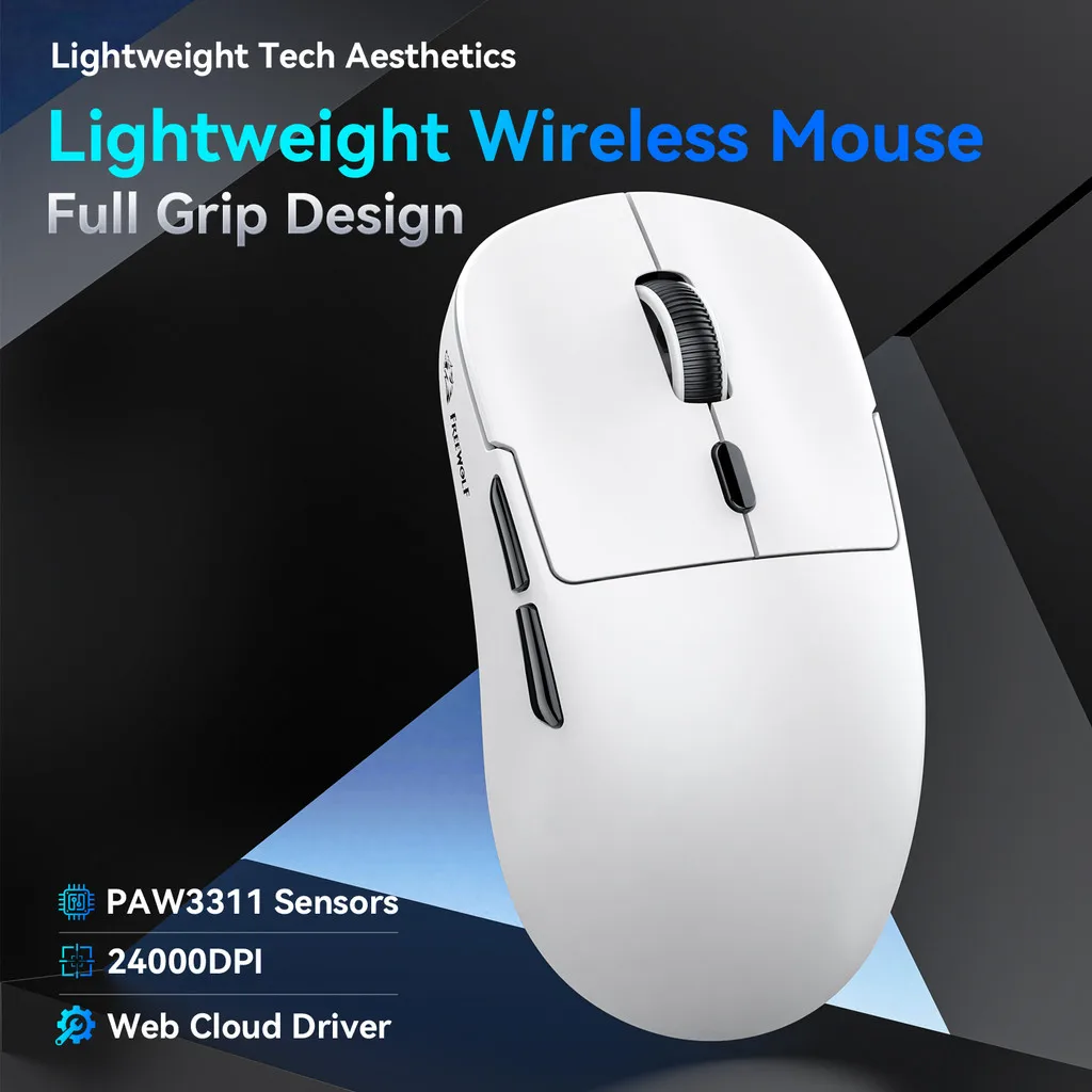 

Беспроводная игровая мышь FREEWOLF A6 с Bluetooth — датчик PAW3311 с разрешением 24000 точек на дюйм, легкий дизайн, совместимость с несколькими устройствами, ПК/ноутбук